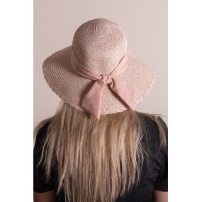 2JZHA0095P Women's Hat Pink Paper straw Sun Hat