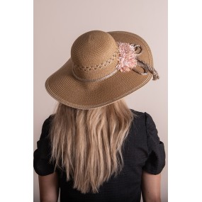 2JZHA0097CH Women's Hat Brown Paper straw Sun Hat