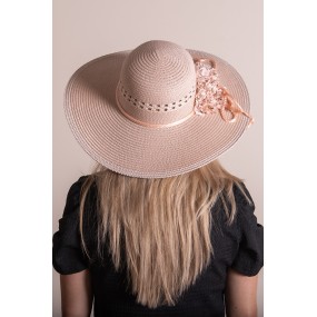 2JZHA0097P Women's Hat Pink Paper straw Sun Hat