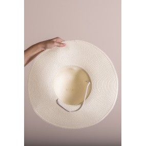 2JZHA0098W Chapeau de femme Blanc Paille en papier Chapeau de soleil