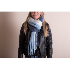 2JZSC0785BL Winter Scarf Women 35x180 cm Blue