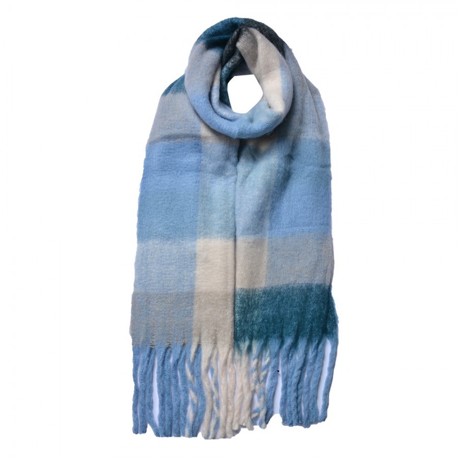 Blue check sales scarf womens