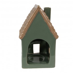 26CE1601 Waxinelichthouder Huis 15 cm Groen Porselein