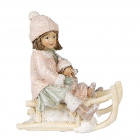 26PR4911 Figurine Fille 11 cm Rose Polyrésine Décoration de Noël