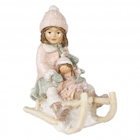 26PR4911 Figur Mädchen 11 cm Rosa Polyresin Weihnachtsdekoration