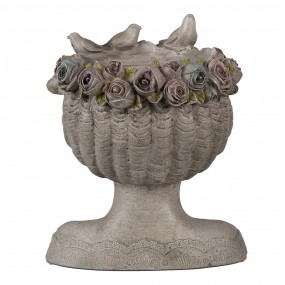 26PR3896 Pot de fleurs d'intérieur Femme 26 cm Gris Polyrésine