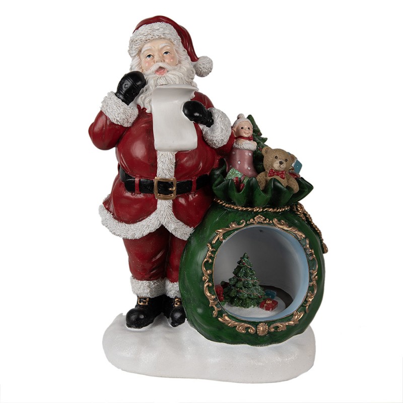 6PR3925 Music box Santa Claus 26x16x36 cm Red Polyresin Christmas Decoration
