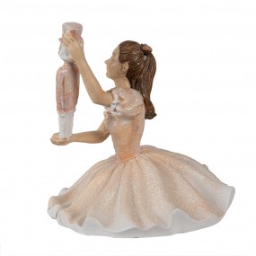 26PR3944 Figur Ballerina 13 cm Rosa Polyresin Weihnachtsdekoration