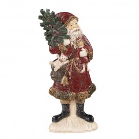 26PR4925 Statuetta Babbo Natale  9x4x23 cm Rosso Poliresina Decorazione di Natalizie