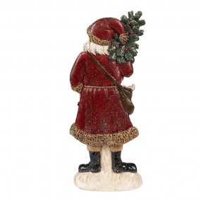 26PR4925 Beeld Kerstman 9x4x23 cm Rood Polyresin Kerstdecoratie