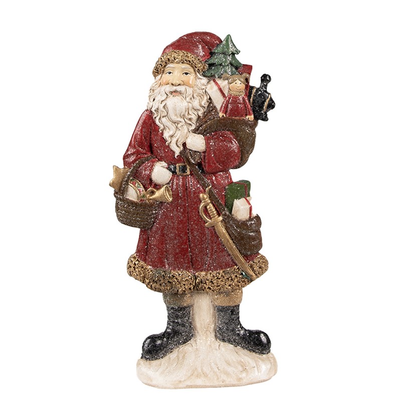 6PR4926 Figur Weihnachtsmann 12x4x24 cm Rot Polyresin Weihnachtsdekoration