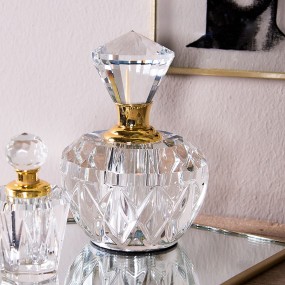 2MLPF0008 Parfumflasche 4x4x7 cm Glas Rund Dekoration Fläschchen