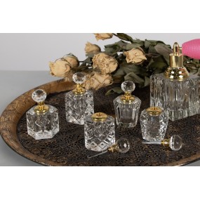 2MLPF0010 Perfume Bottle 4x4x7 cm Glass Hexagon Decorative Bottle