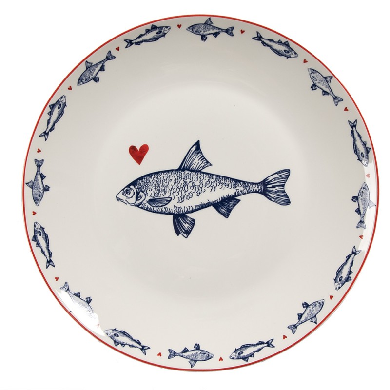 SSFDP Breakfast Plate Ø 20 cm White Blue Porcelain Fishes Plate