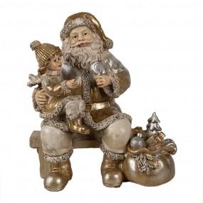 26PR3937 Figurine Santa Claus 17 cm Gold colored Polyresin Christmas Decoration