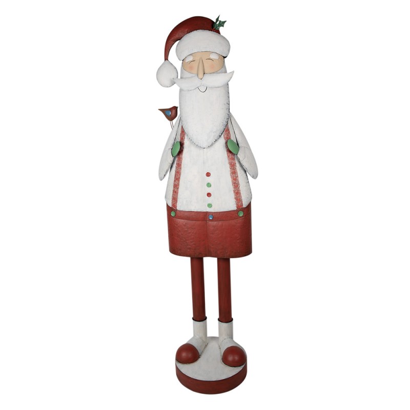 5Y1177 Figurine Santa Claus 206 cm White Iron Christmas Decoration