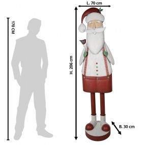 25Y1177 Figur Weihnachtsmann 206 cm Weiß Eisen Weihnachtsdekoration