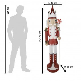 25Y1180 Figur Nussknacker 170 cm Rot Eisen Weihnachtsdekoration