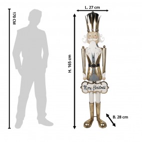 25Y1181 Beeld Notenkraker 165 cm Goudkleurig Ijzer Kerstdecoratie