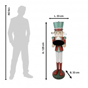 25Y1182 Figur Nussknacker 129 cm Rot Eisen Weihnachtsdekoration