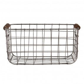 26Y5400 Storage Basket Set of 2 37x23x18 cm Grey Brown Metal Rectangle Basket