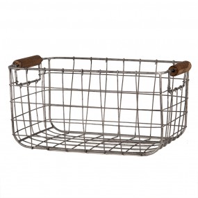 26Y5400 Storage Basket Set of 2 37x23x18 cm Grey Brown Metal Rectangle Basket