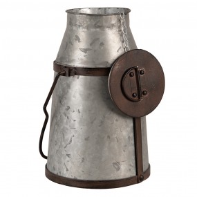 26Y5401 Decorative Milk Churn 26 cm Grey Brown Metal Milk Jug