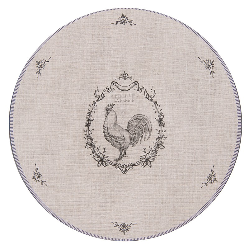 DFR85 Charger Plate Ø 33 cm Beige Plastic Rooster