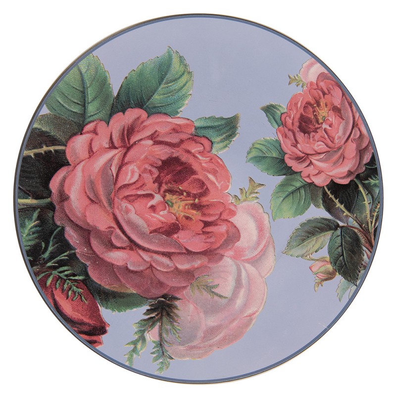 FBF85-2 Charger Plate Ø 33 cm Blue Pink Plastic Flowers