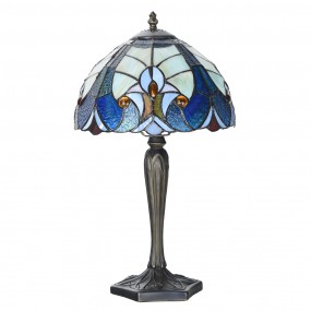 25LL-6306 Table Lamp Tiffany Ø 25x40 cm Blue Glass Desk Lamp Tiffany