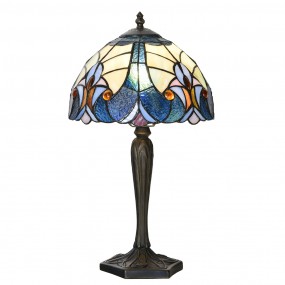 25LL-6306 Lampada da tavolo Tiffany Ø 25x40 cm Blu Vetro Lampada da scrivania Tiffany