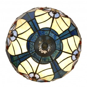 25LL-6306 Lampada da tavolo Tiffany Ø 25x40 cm Blu Vetro Lampada da scrivania Tiffany