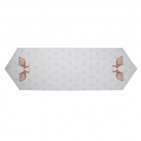 2BSLC65 Table Runner 50x160 cm White Brown Cotton Rabbit Tablecloth