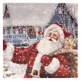 2KT060.090 Throw Blanket 130x170 cm Red White Polyester Santa Claus Rectangle Blanket