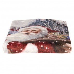 2KT060.090 Throw Blanket 130x170 cm Red White Polyester Santa Claus Rectangle Blanket