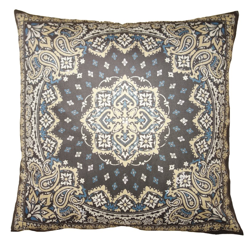 KT021.341 Cushion Cover 45x45 cm Brown Blue Polyester Pillow Cover