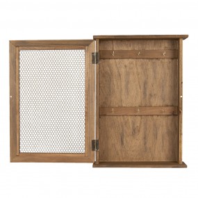 French Black Wood & Glass Freestanding Key Box Cabinet 38cm 