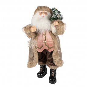 265250 Figur Weihnachtsmann 47 cm Beige Braun Kunststoff Weihnachtsfiguren