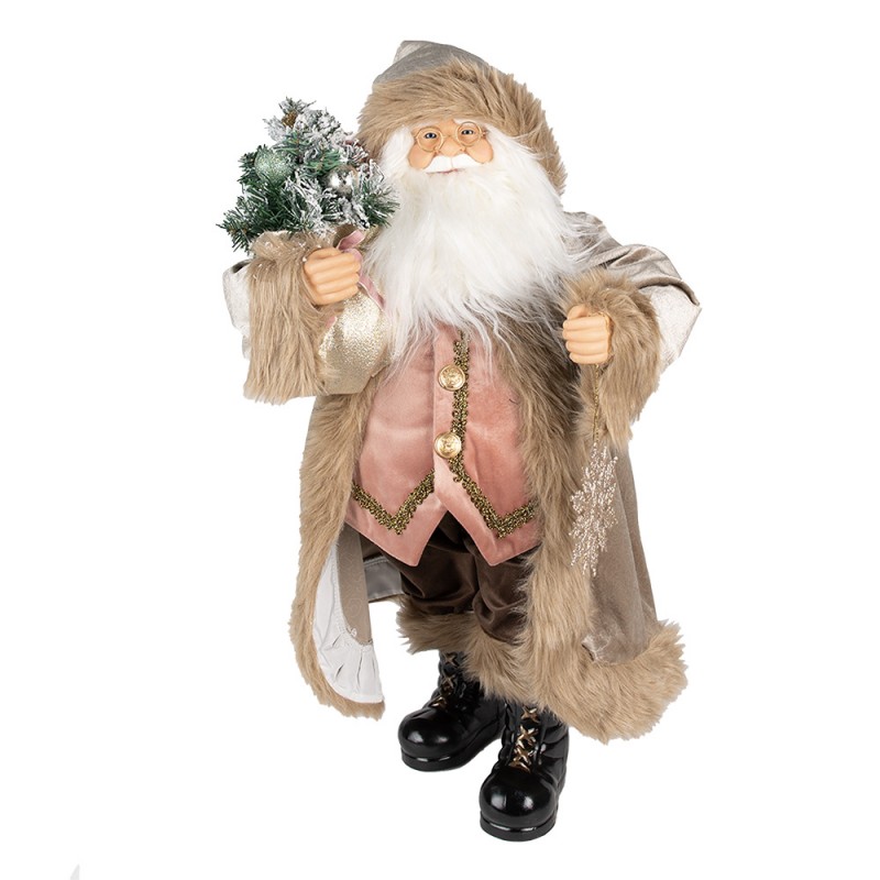 65251 Figur Weihnachtsmann 30 cm Beige Kunststoff Weihnachtsfiguren
