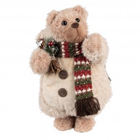 265255 Christmas Decoration Bear 38 cm Beige Brown Fabric