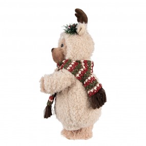 265255 Christmas Decoration Bear 38 cm Beige Brown Fabric