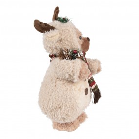 265255 Christmas Decoration Bear 38 cm Beige Brown Fabric