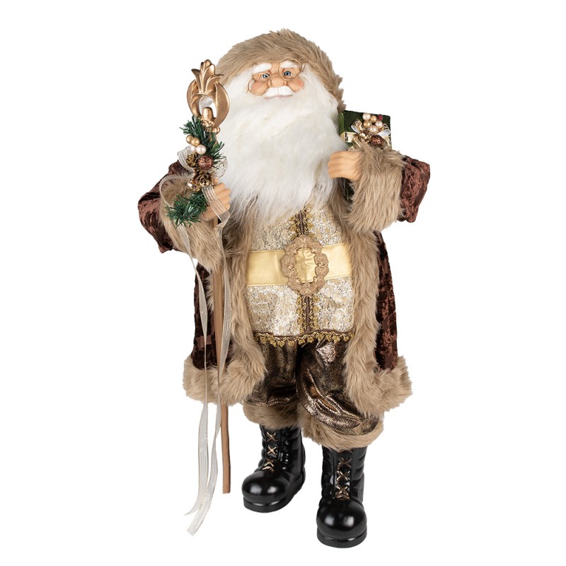 50763 Figur Weihnachtsmann 82 cm Braun Kunststoff Weihnachtsfiguren
