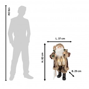 250763 Figur Weihnachtsmann 82 cm Braun Kunststoff Weihnachtsfiguren