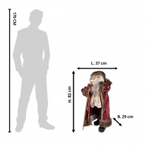 250765 Figurine Père Noël 82 cm Rouge Plastique Figurines de Noël