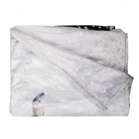2KT060.144 Throw Blanket 130x170 cm Brown Blue Polyester Horses Rectangle Blanket