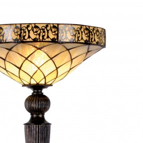 25LL-5280 Floor Lamp Tiffany Ø 41x179 cm Brown Beige Glass Triangle Standing Lamp
