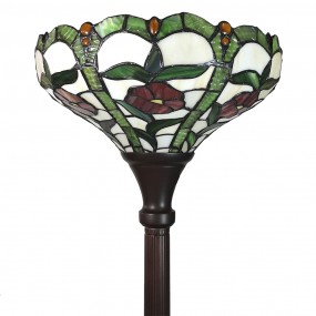 25LL-6025 Tiffany Stehlampe Ø 31x186 cm Beige Grün Glas Stehleuchte