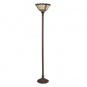 25LL-6077 Floor Lamp Tiffany Ø 38x186 cm  Beige Brown Glass Plastic Rectangle Standing Lamp