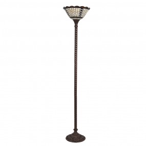 25LL-6077 Floor Lamp Tiffany Ø 38x186 cm  Beige Brown Glass Plastic Rectangle Standing Lamp